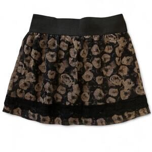Y2K Stooshy Black & Tan Ruffle Mini Skirt – Size Small
